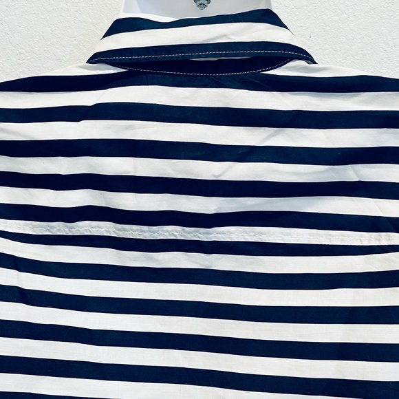 J. CREW Blue White Striped BOY Button Down Shirt size 0 - Picture 13 of 16